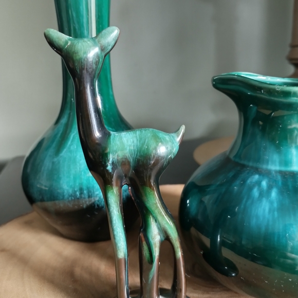 Vintage Blue Mountain Pottery Canada Green Drip Glaze - Picture 7 of 11